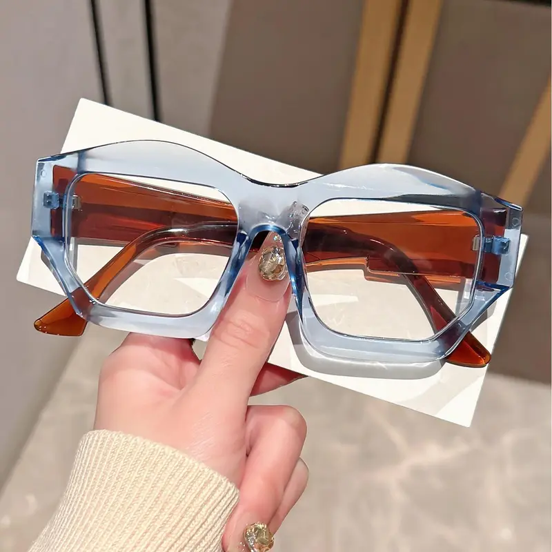Clear Lens Anti-blue Light Eyeglasses, Stylish Square Frames, Simple Geometric Frame Eyeglasses for Women & Men, Fashion Eyeglasses for Work, Daily Clothing Decor, High Quality Eyewear, Fashionable Frames Glasses