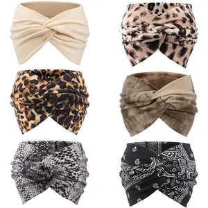 6pcs solid color+printed headband combination, fashionable sports retro headband, bohemian sports headband, perfect for running, yoga, fitness, and creating an atmosphere