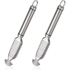 2 Pack Fish Scales Scraping Tool,Multifunction Stainless Steel Fish Scaler Remover, Kitchen Tools Scale-scraping Crafts for Home Market Restaurant