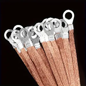 100pcs Copper Braided Wire Clad Aluminum Conductive Copper Braided Wire Distribution Box Grounding Wire