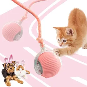 pet ball Interactive USB Rechargeable Ball Toy, Automatic Rolling & Obstacle Avoidance Pet Toy with LED Light, Bite Resistant Anti-Depression Play Ball,   Automatic   interactive  cat toy     Ideal for Indoor Daily Play