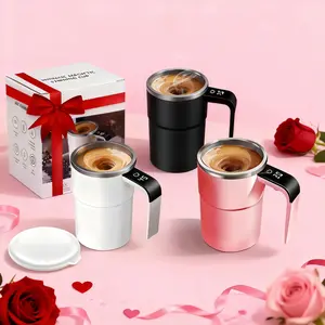 380ml/12.85oz Automatic Magnetic Stirring Coffee Cup - Rechargeable Electric Mug with Digital & Temperature Display, Personal Coffee Cup, Stylish Coffee Mugs, Ideal Gifts for Family & Friends
