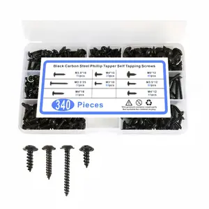 Carbon Steel Self-tapping Screw Kit, M3 M4 M5 M6 M8 Screw & Screw Combination Kit, Self-tapping Screws Kit for Home & Office
