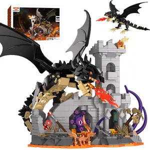 919pcs Medieval Castle Dragon Building Blocks Set Toy Model Kit, Suitable for Kids Boys Girls Youth Adults, Holiday Birthday Gift