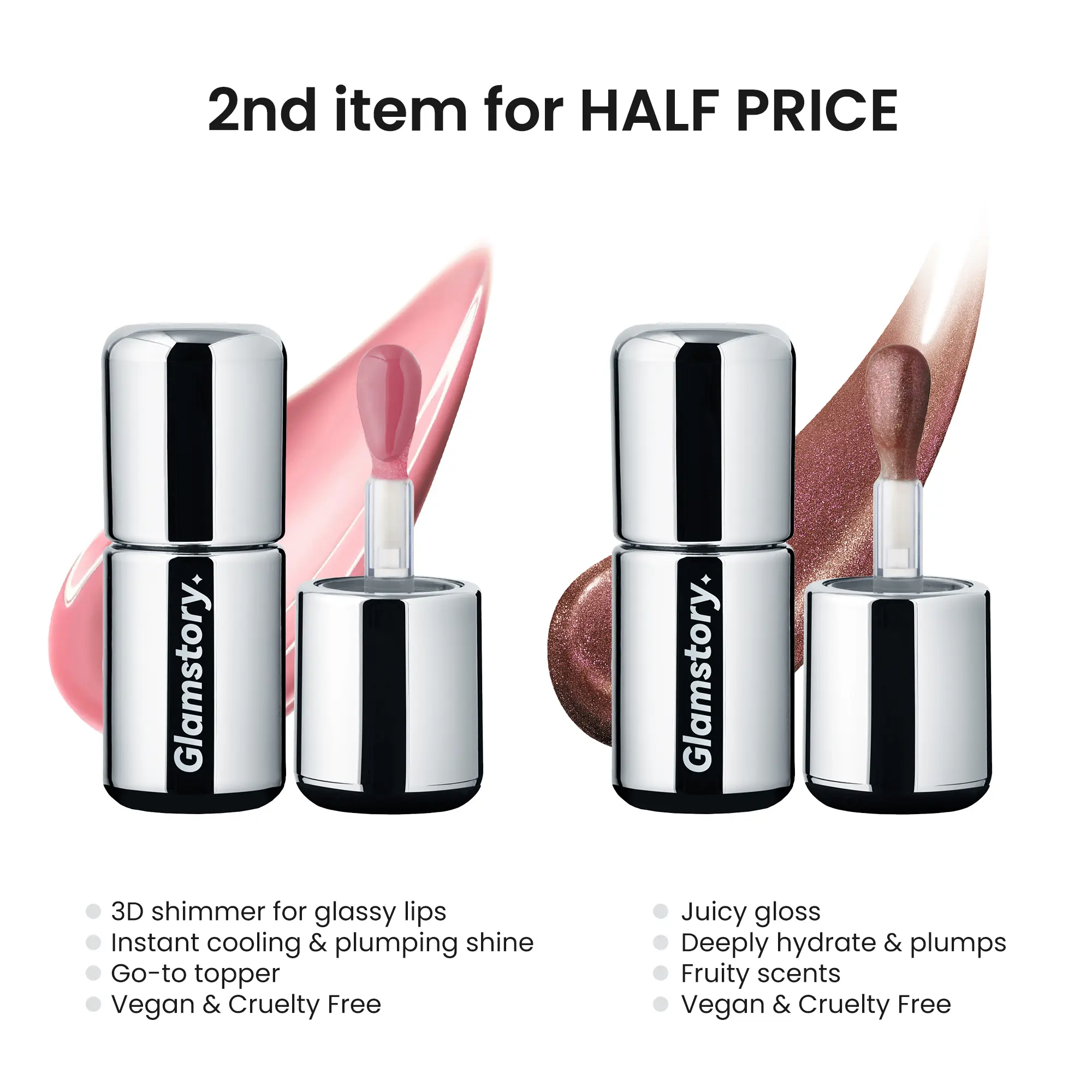 Glamstory "Poptide" Tinted Lip Balm - Hydrating Peptide Product with Fruity Minty Cooling Scent, Peach, Coffee Shimmer, Sugar, Watermelon Notes, Vegan, Cruelty-Free, Plumping, Moisturizer, Brush-Compatible ,Moisturizing Lip Balm, lip combo