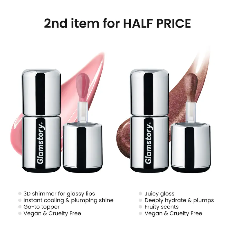 Glamstory "Poptide" Tinted Lip Balm - Hydrating Peptide Vegan & Cruel-Free Lipstick & Lip Gloss, Fruity Minty Cooling Scent, Peach, Coffee Shimmer, Sugar, Watermelon Notes, Plumping, Precision Brush Tip, Glow Tip, Fruit Flavor, Cruelty Free Lipstick & Lip
