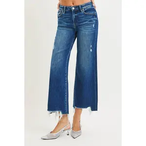 RISEN High Rise Crop Wide Leg Jeans