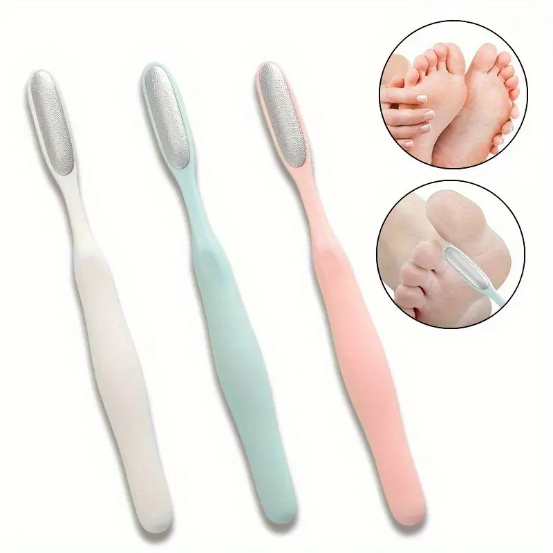 Stainless Steel Foot File Callus Remover, Plastic Handle, Unscented, Gentle Exfoliator for Toes and Fingers Dead Skin Removal - Ideal for Toe Seam and Finger Seam Scrupulously.