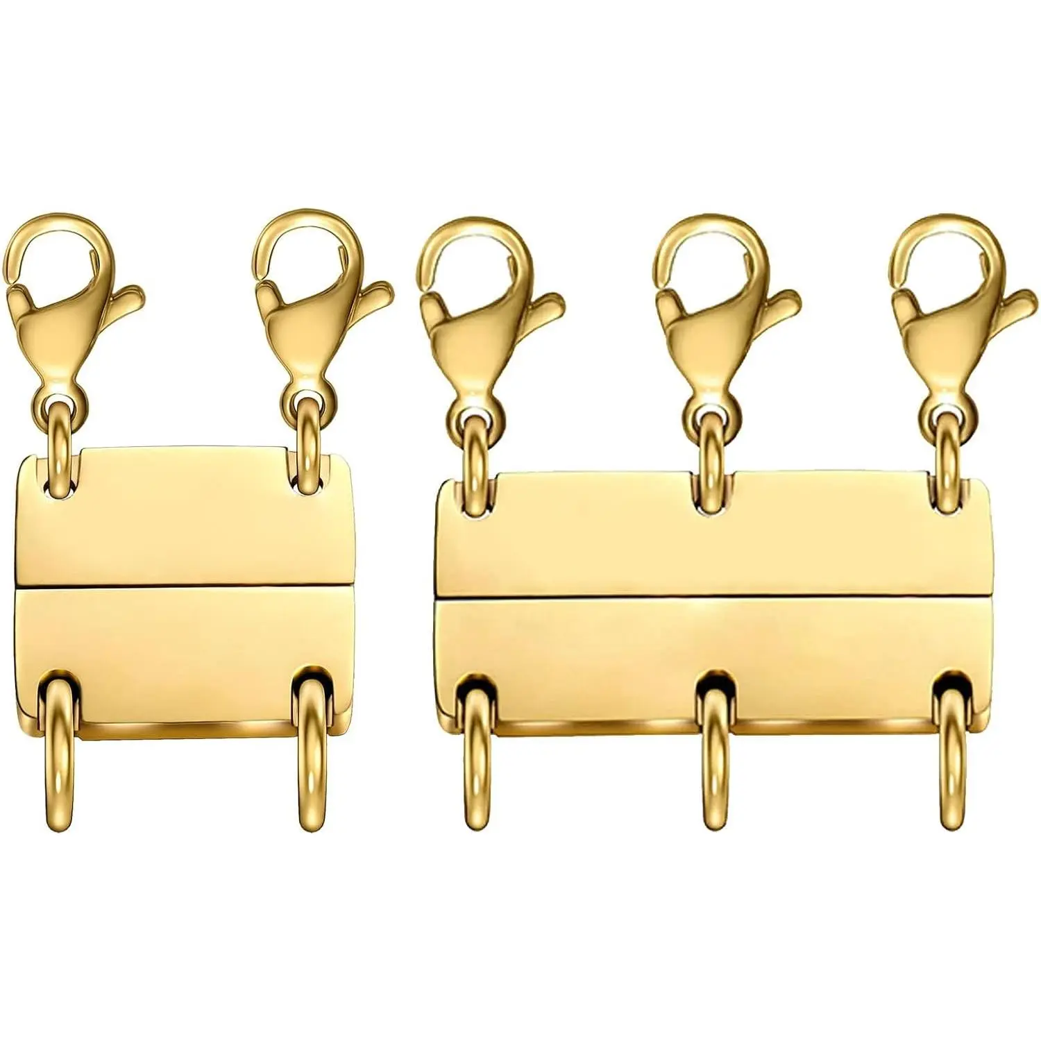 Women's 18K Gold-Silver Magnetic Layered Necklace Clasp Separator, Jewelry Findings for DIY Beading & Jewelry Making
