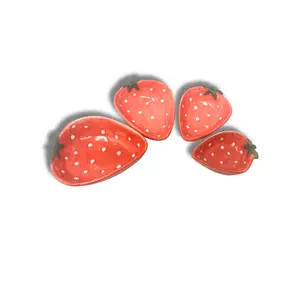 Hand-Painted Strawberry Shaped Measuring Cups - Sold as Set
