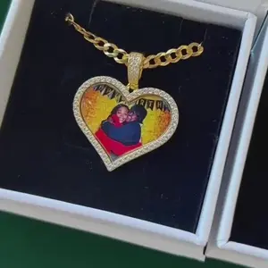 [Tres Colori] Custom Picture Pendant Necklace Custom Made Personalized Photo Pendant Memory Picture Pendant Necklace with Chain Meaningful Keepsake Jewelry for Women Everyday Wear Fashion Gift Custom Photo Jewelry Personalized Gift Idea