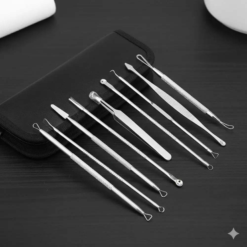 Professional Acne Removal Kit: Gentle Tools for Clear, Smooth Skin. Anti-Slip Handle Design for Precise Pressure, Reduces Redness & Scarring. Daily Pimple Care & Skin Improvement. Essential Skincare Tools for Effective Results.