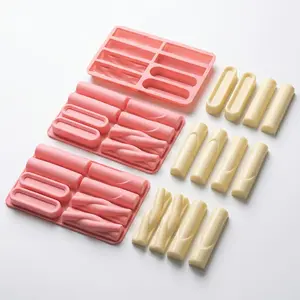 3pcs 8-Cavity Long Rectangle Silicone Cake Molds, 3D Chocolate Cream Cake, Brownie, French Dessert Mold, Baking Tools