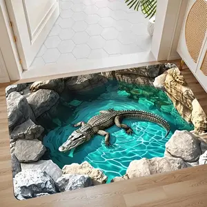 Non-Slip Door Mat Bathroom Rug, 20x32 Inch Low Profile Rubber Bottom, Decorative Floor Mat for Living Room Bedroom Kitchen, Bathroom Drying Doormat, Indoor Outdoor Use