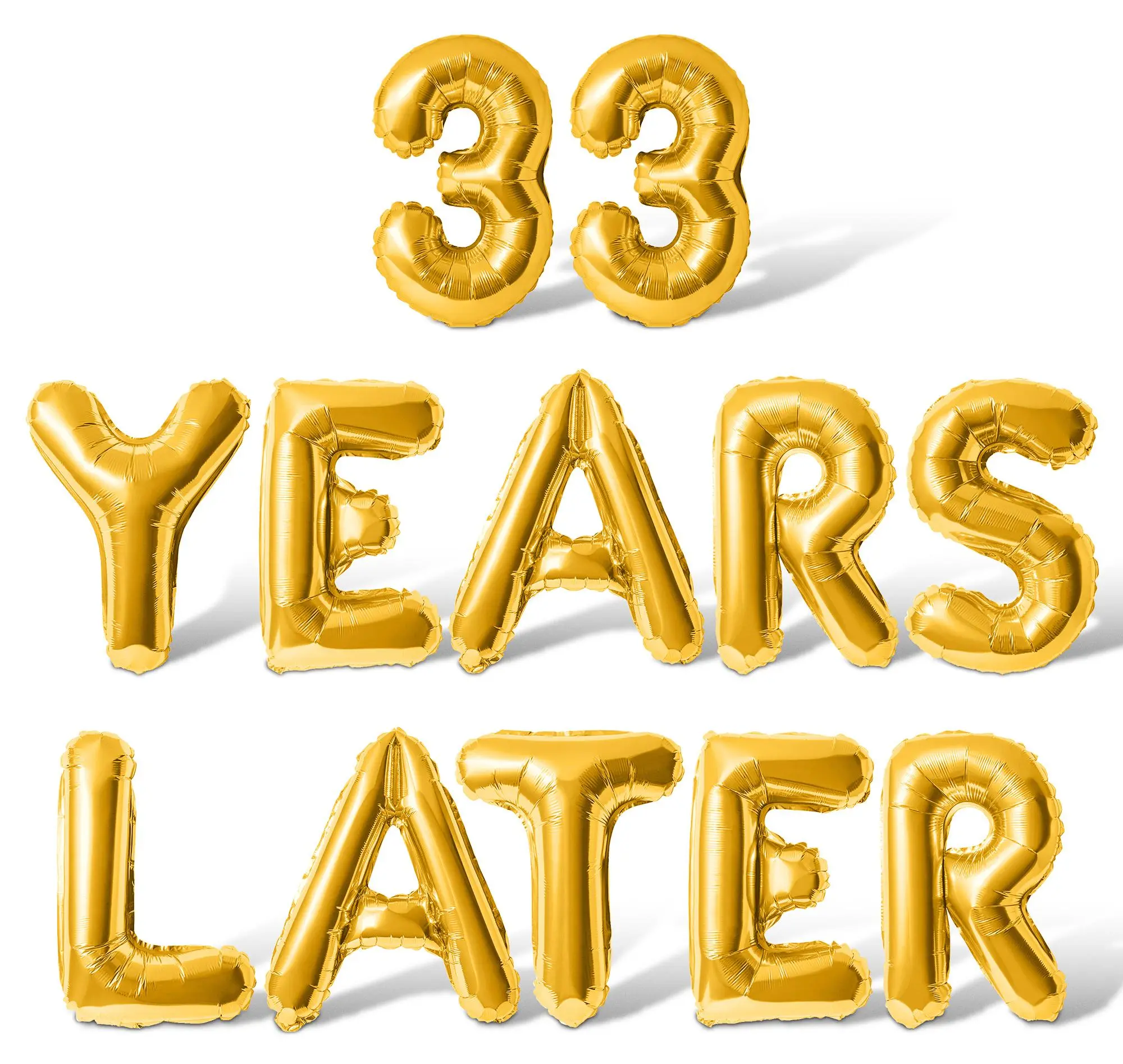 Letter Balloons - 33 YEARS LATER 16" Inch Alphabet Letters Foil Mylar Balloon 33rd Birthday Party Banner
