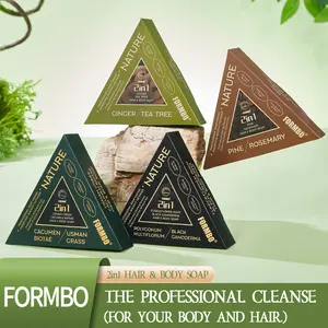 Formbo Natural Plant Hair & Body Wash Bar, 4 Scents (ginger Tea Tree, Pine Rosemary), Professional Scalp Cleansing, Handmade Soap
