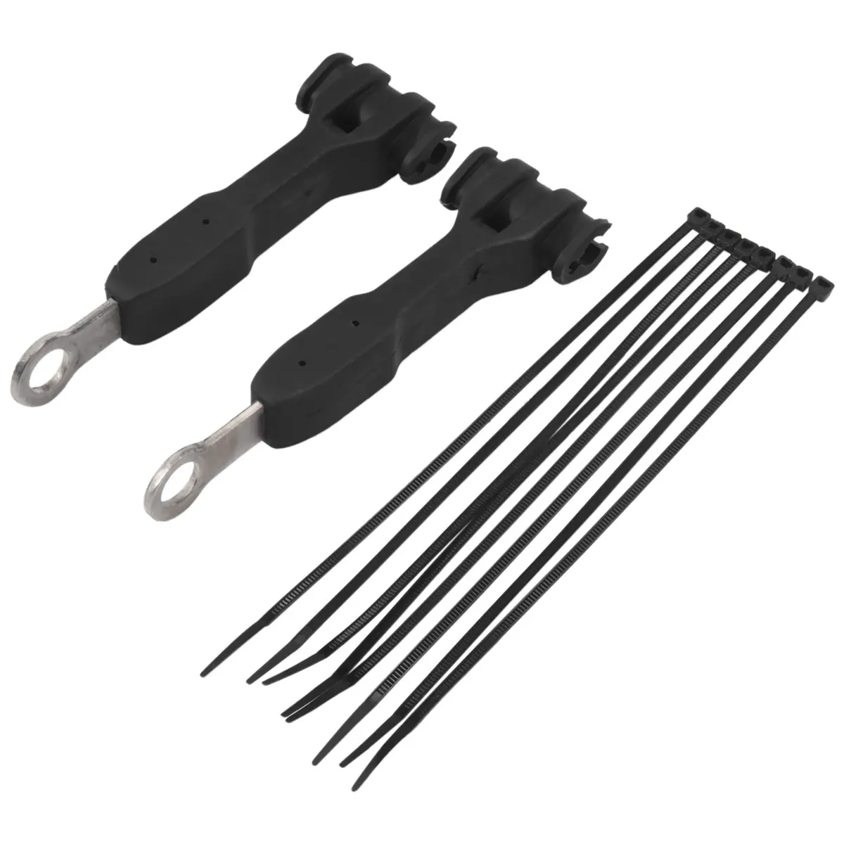 Car Front Brake Line Anchor Kit with ABS Rubber for Jeep Wrangler JK/JKU 2008-2017, 2 x Brake Cable Anchors, Bendable Mounts, Recessed Channel for Sensor Wire, Secure Mounting, 1 x Cable Tie (Part No. 1101255)