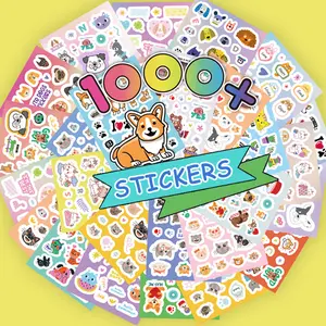 1000+ Stickers for Kids Ages 6+，Uplifting Collection with Motivational Phrases, Positive Vibes, Smiling Pets, Rainbows & Hearts – Creative Fun