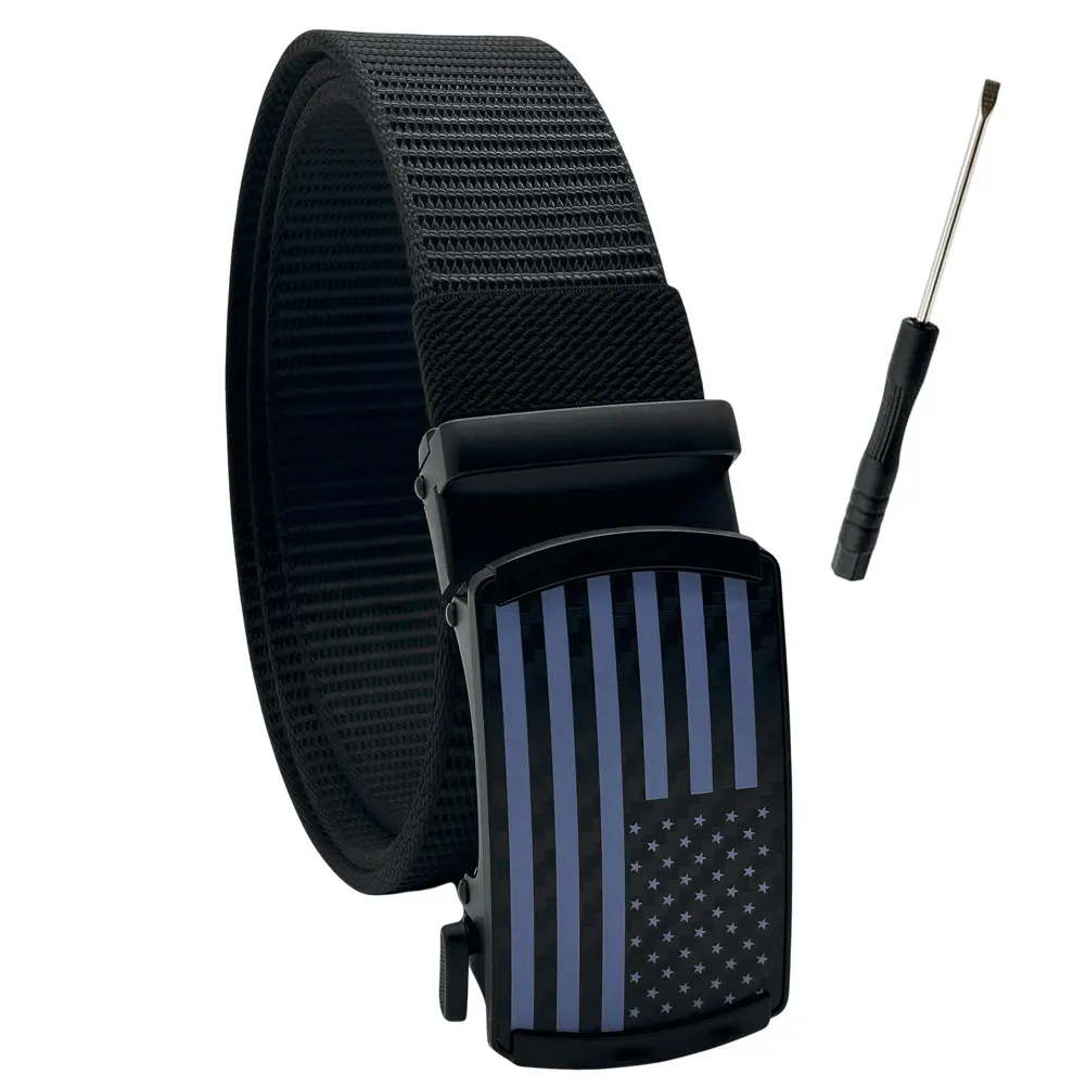 Tactical Belt, Military Hiking Nylon Web Work Belt Heavy Duty Quick Release Buckle & Stretch Belt Strap