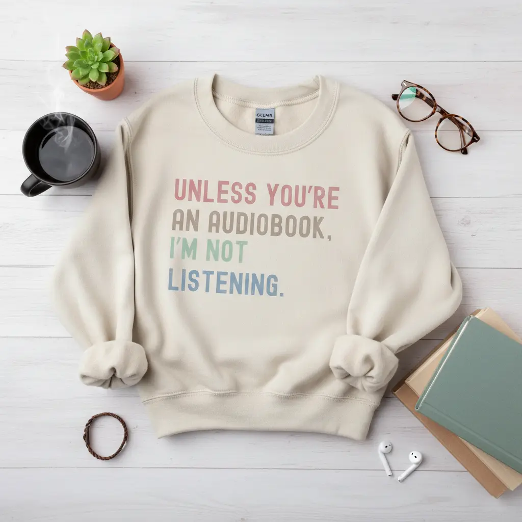 Funny Audiobook Lover Shirt, Sarcastic Shirt, Book Lover Gift, Funny Book Club Gift, Teacher Reading Hoodie