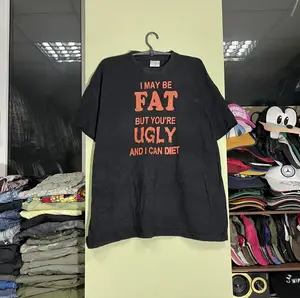 Vintage 90s Adult Tee May Fat Ugly Art Humor, Gift