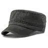 Unisex Cadet Army Cap Adjustable Fit Hat Flat Top Cap Washed Military Hat Baseball Cap, Adjustable Outdoor Cap