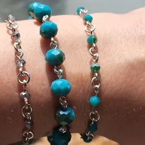 Stackable or Single Beaded Wire Wrapped Bracelets with Assorted Colors and Textures $6 a piece