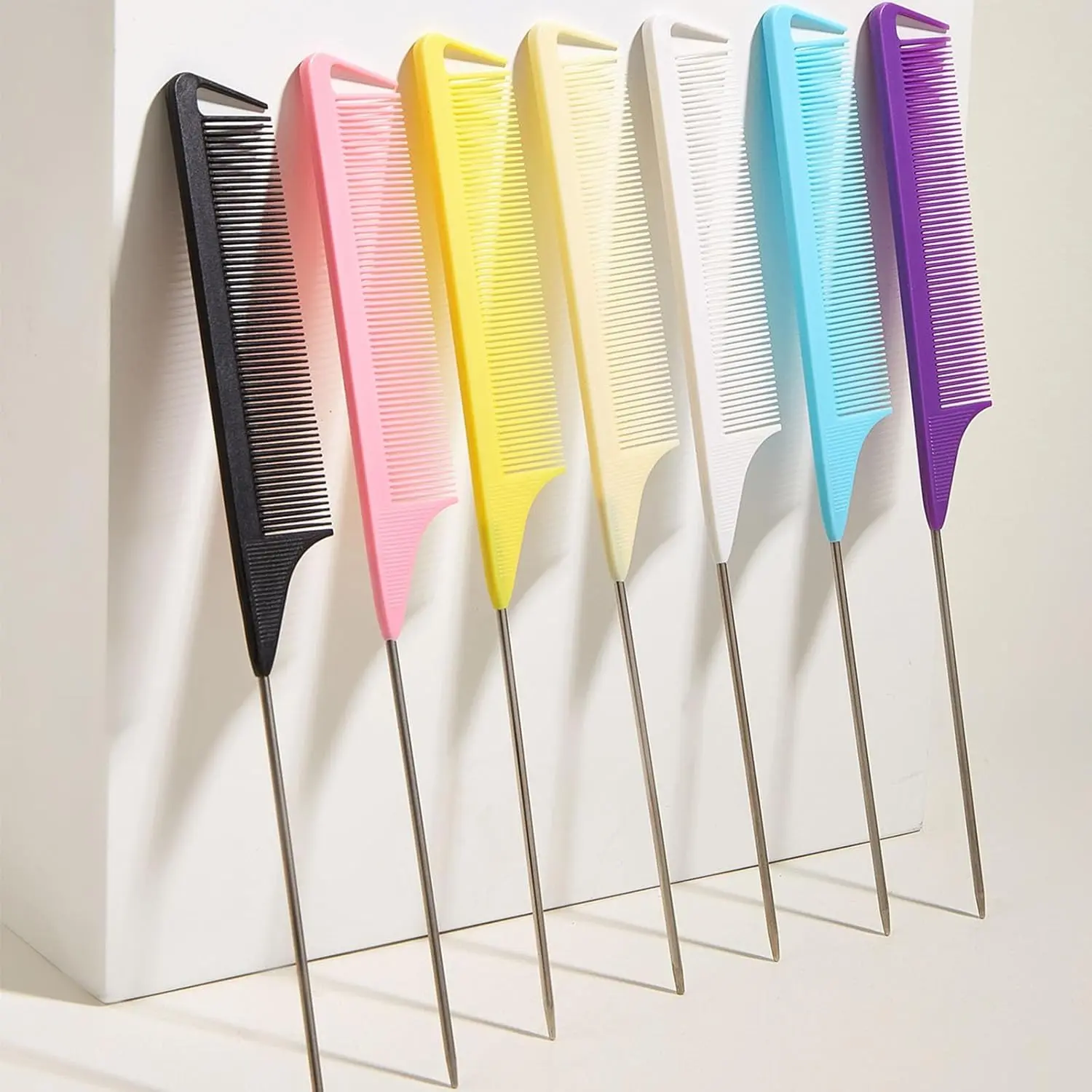 Metal Rat Tail Comb, Heat Resistant Parting Comb for Hair Styling, Braiding & Salon Hair Cutting