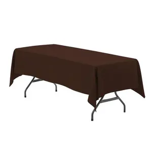 60 x 126 Inch Rectangular Polyester Tablecloth Chocolate Brown