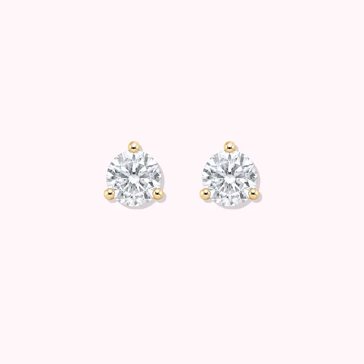 14K Solid Gold Lab Grown Diamond Earrings.