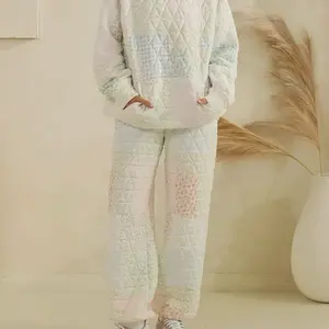 Floral Quilted Pants with Pockets Womenswear