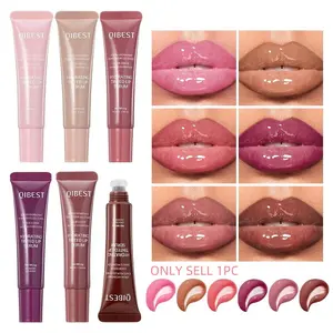 6 Colors Glass Lip Jelly Oil, Moisturizing Hydrating Lip Balm Lipgloss, Crystal Gloss Glossy Smoothing Lip Lines for Natural Look, Lip Care Makeup