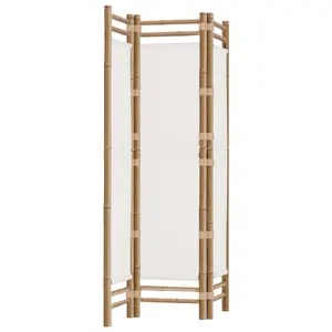 vidaXL Room Divider Foldable 6 Panel Room Divider Screen Bamboo and Canvas 3017524