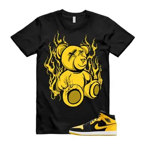 1 New Love Black Yellow 2025 T Shirt Match LIT, Jordan 1 New Love Outfit, New Love 1 Shirt, Black and Yellow Outfit, Gildan 5000 Unisex Shirt, 100% Cotton, Size S-5XL