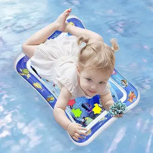 Blue Baby Swim Mat Toy, Inflatable Waterproof Play Pad, Play Gym Mat, Activity Play Mat, Inflatable Air Mat, Ideal for Tummy Time, Pool Toy, Christmas Gift, Mommy Fun Time Choice