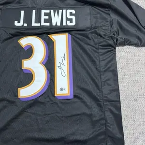 Jamal Lewis Signed Autograph Custom Jersey - Beckett Coa - Baltimore football team