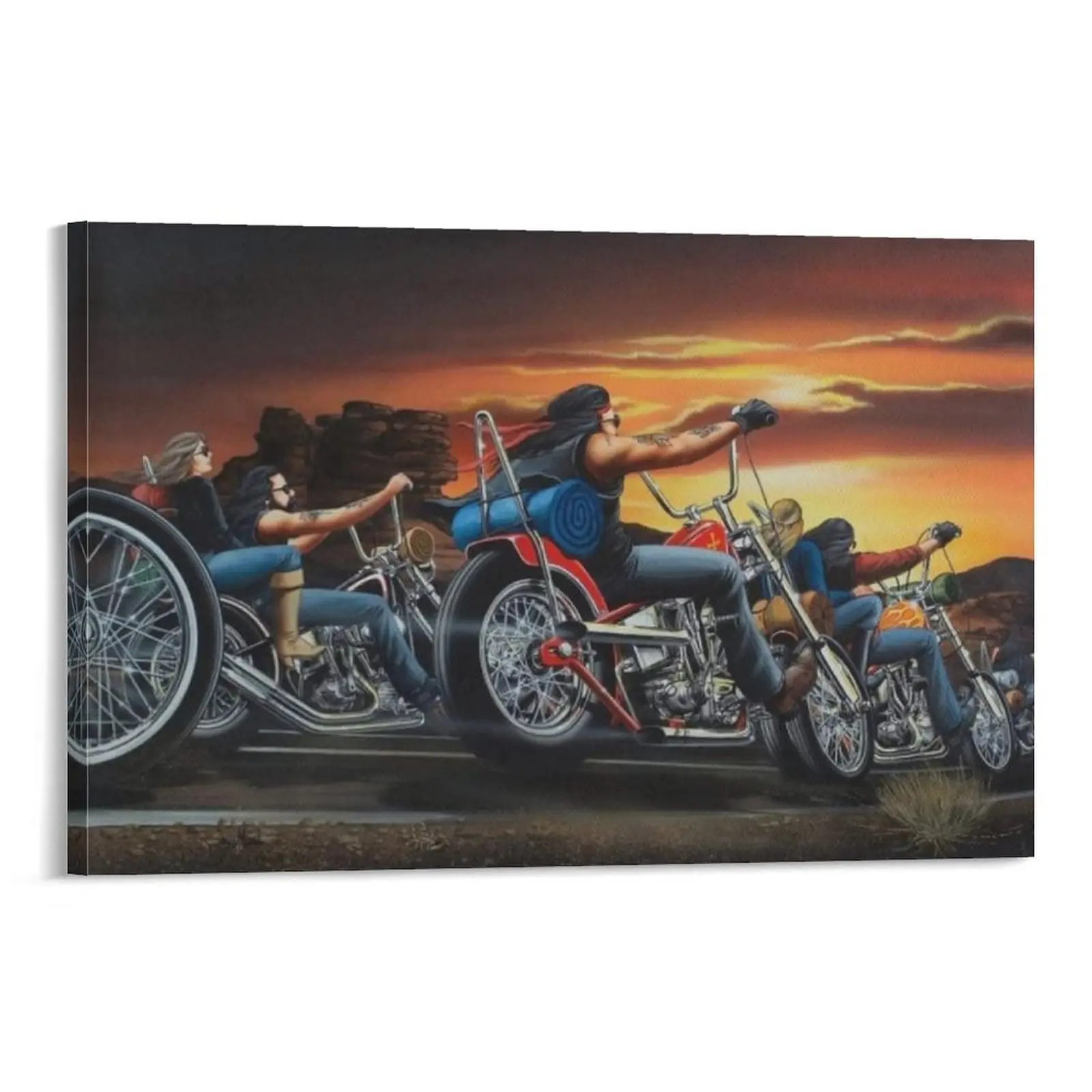 Motorcycle Rider Poster David Mann Picture Print 4 Canvas Poster Bedroom Decor Sports Landscape Office Room Decor Gift Frames Wall Ornaments Artistic