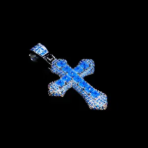 Premium Stainless Steel Cross Necklace Set of 2 - Unisex Zircon Decorative Cross Necklace Set for Everyday Wear Durable Titanium Steel Faux Zircon Design Unique Versatile Accessory