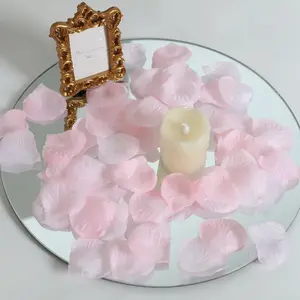 500-Pack Rose Petals Round Design Pink Silk Confetti - Decorative Scatters for Tables and Floors