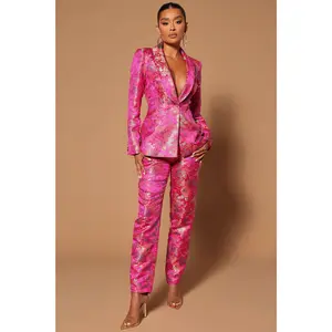 Pretty In Pink Embroidered Suit Set - Fuchsia