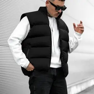 Men's Solid Color Zipper Vest Jacket, Casual Sleeveless Round Neck Waistcoat, Daily Wear Men's Clothing, Fall & Winter Fashion