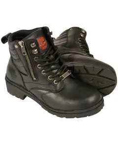 Milwaukee Leather Women's Side Zipper Boot Round Toe - Mbl9320