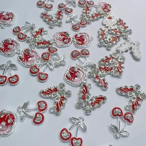 【D003】DIY Christmas Halloween Alloy Oil Drop Pendant Copper Charms Bracelet Necklace Earring Making Jewelry Accessories Fashionable and Versatile