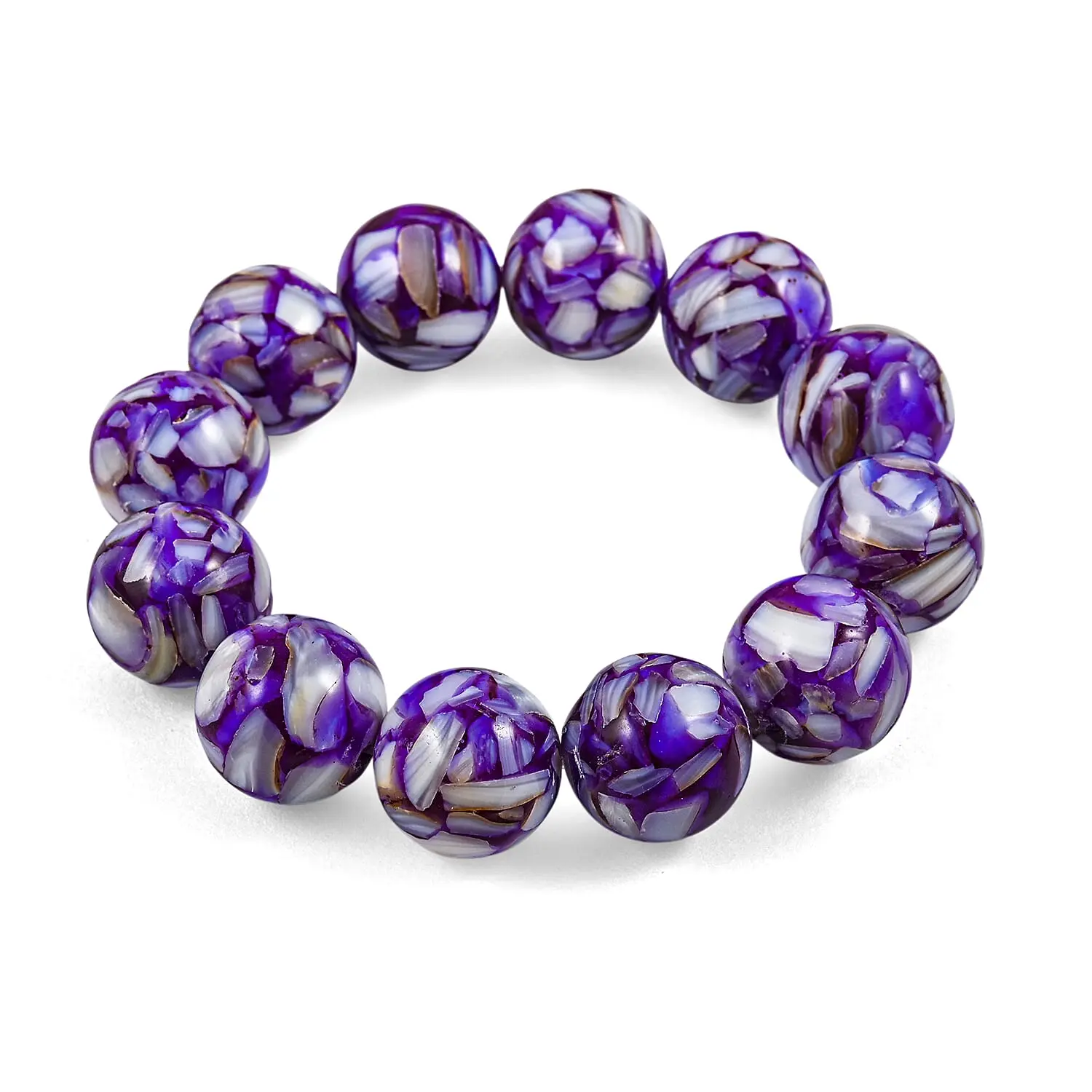 Mosaic Yellow Shell Pearl Stretch Bracelet