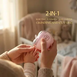 2 in 1 Electric Polishing Automatic Nailclipper,Electric Nail Trimmer with 2Adjustable Speeds,Nail Timmer forseniors, Kids, Adults