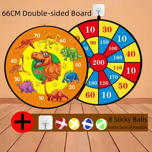 26 Inch Large Teenage Dual-Sided Dart Board Set, Darts Sets, Includes 8 Colorful Sticky Darts, Indoor/outdoor Entertainment, Hand-Eye Coordination, Foldable Portable Gift