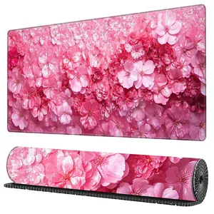 BHJLAXR Flower Pattern Mouse Pad, 1 Count Rectangle Gaming Mouse Pad, Office Desk Keyboard Mat for Home Office Dormitory Study Room