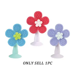 Baby Rattle Toy, Flower-Shaped Rubber Teething Accessory, Enhances Grip & Hearing Development, Safe Baby Care Essentials