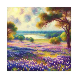 Mae Westfall's Bluebonnet Canvas Decor - Texas Hill Country Style Digital Painting