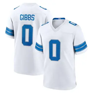 Detroit Gibbs 0 Blue/Black/White Football Player Game Jerseys, Sports Stitched T-shirts Top for Men Women Youth Boys Girls